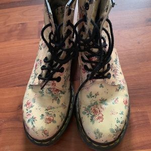 Pink Floral Doc Martins